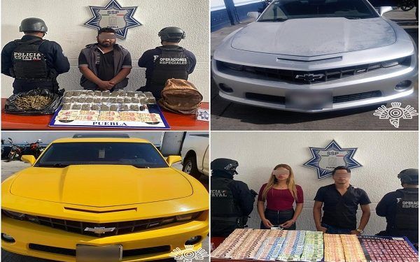 SSP detiene en Tecamachalco a delincuentes abordo de vehículos Camaro