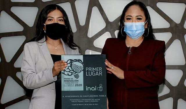 Recibe alcaldesa de Cuautlancingo permio por buenas prácticas personales 