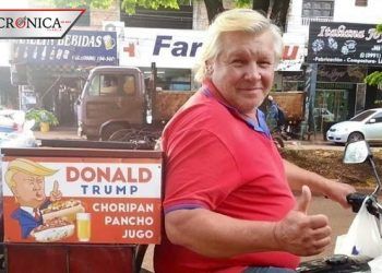 Hombre similar a Donald Trump vende choripanes en Paraguay (VIDEO)