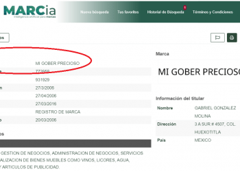Mario Marín tiene registro de «Mi gober precioso» como marca desde 2006