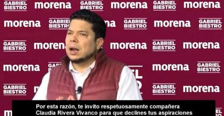 Gabriel Biestro pide a Claudia Rivera declinar a su aspiración de reelegirse