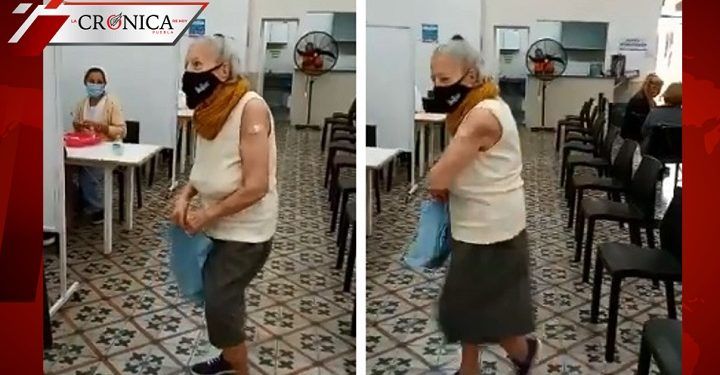 Abuelita se hace viral por bailar después de recibir vacuna contra COVID-19