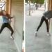 Viralizan pelea de joven pareja; ella se golpeaba la cabeza contra un portón