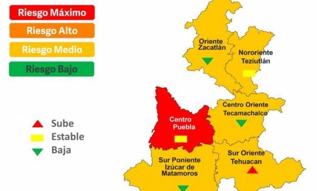 Puebla capital se mantiene en semáforo rojo de riesgo por contagios de COVID-19