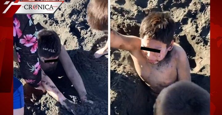 ‘Son la peor familia’: la reacción de niño después de entierro en la arena