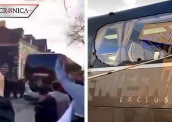 Con piedras: así recibieron al Real Madrid durante llegada a estadio del Liverpool