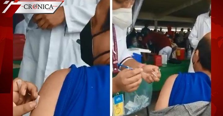 Enfermera finge aplicar vacuna contra COVID-19 a abuelito; la separan de funciones