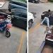 ¿Hulk, eres tú? Hombre levanta auto para realizar entregas en su moto (VIDEO)