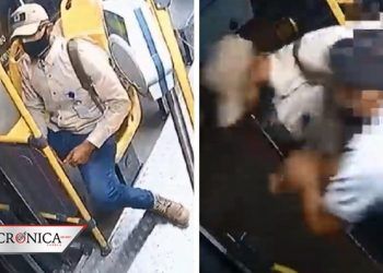 Chofer lanza a ladrón de autobús en Torreón, Coahuila (VIDEO)