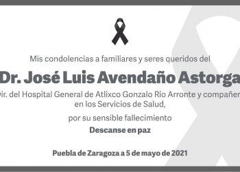 Fallece director del Hospital General de Atlixco Gonzalo Río Arronte