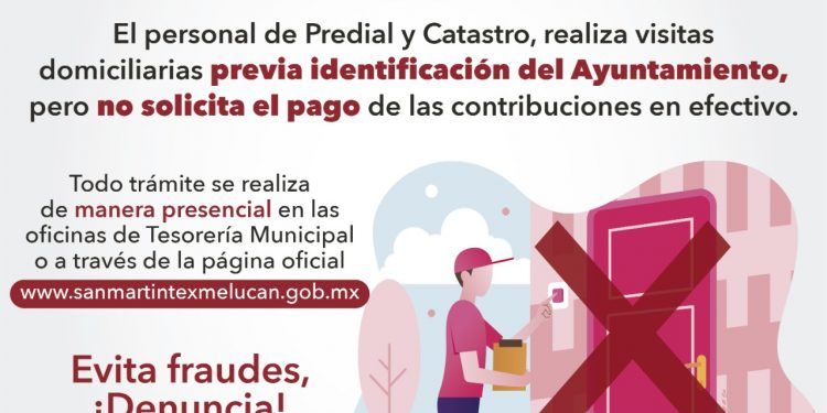 Personal de Predial y Catastro de Texmelucan tiene prohibido recibir dinero en visitas domiciliarias