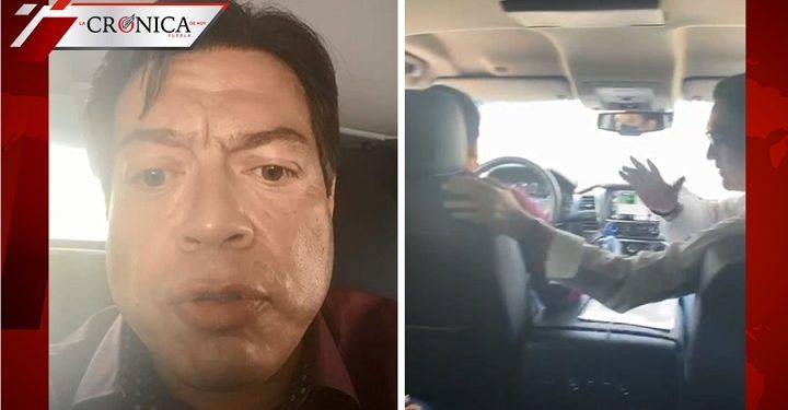 Mario Delgado pide abatir inseguridad después de toparse con grupo armado (VIDEO)