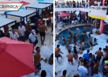 Difunden video de fiesta de espuma en Cancún ¡sin respetar sana distancia!