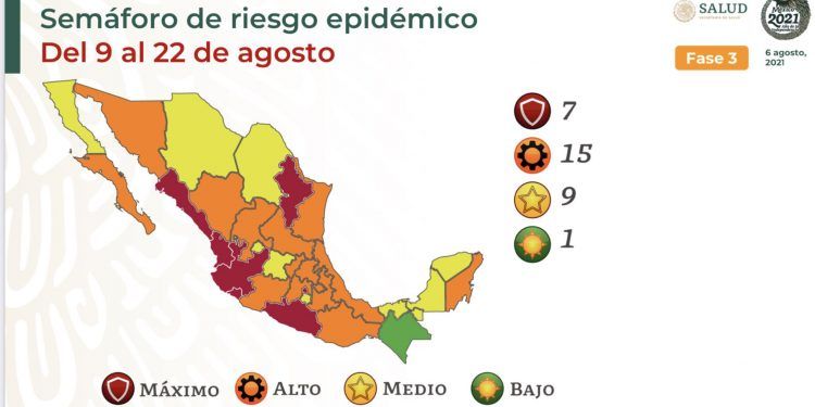 Puebla regresa a naranja y CDMX a rojo en el semáforo COVID
