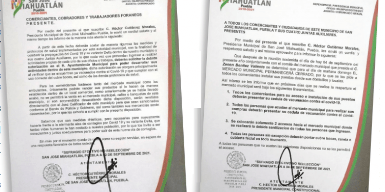 Sin vacunas, no hay paso en San José Miahuatlán