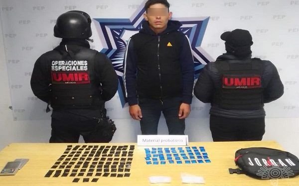 Sujeto es detenido con 300 dosis de droga en Cuautlancingo
