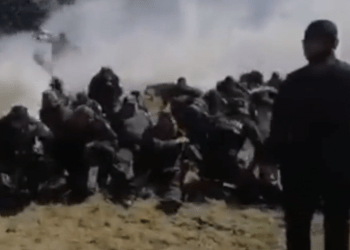 Rocían a policías de Tlaxcala con gas lacrimógeno como entrenamiento