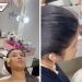Mujer se hace viral por maquillar a clientas con la boca (VIDEO)