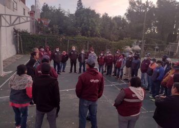 Paro de labores de sindicalizados del Ayuntamiento de Puebla en protesta por entrega de 100 bases