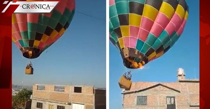 Captan globo aerostático golpeando casa y tirando tinaco en Guanajuato
