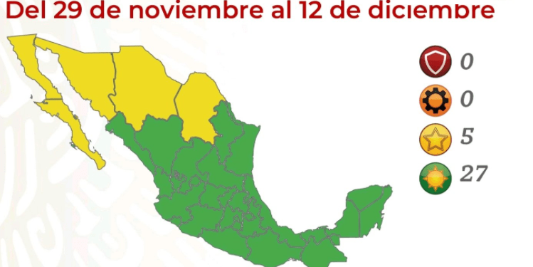 Puebla seguirá en semáforo verde COVID del 29 de noviembre al 12 de diciembre