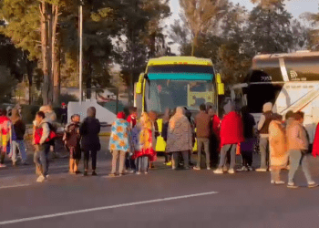 Traileros cierran la autopista México-Puebla por supuesta extorsión de elementos de Guardia Nacional
