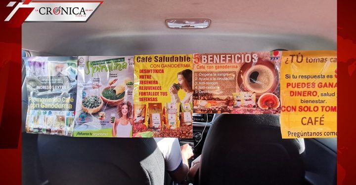 Conductor de DiDi destaca los beneficios del café naturista en su auto (FOTOS)