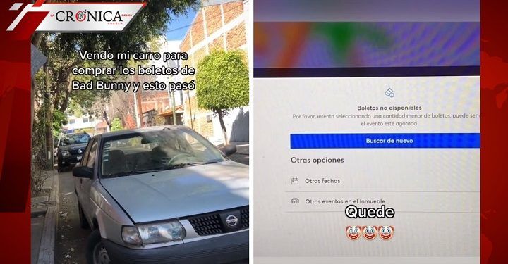 Joven vende auto para ver a Bad Bunny y se queda sin boletos (VIDEO)