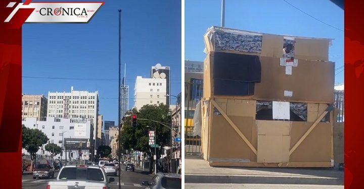 Hombre se hace viral por crear casa de 2 pisos con cajas de cartón (VIDEO)