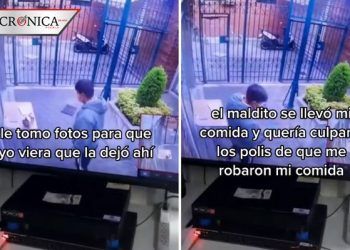 Repartidor de Rappi finge entregar comida afuera de casa y se la lleva (VIDEO)