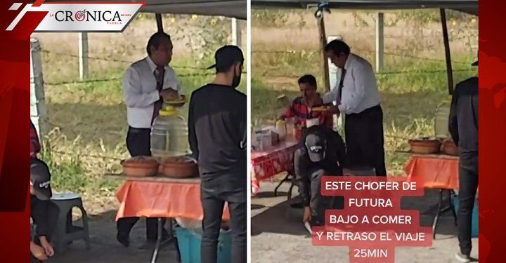 Denuncian en TikTok que chofer de autobús supuestamente retrasó viaje por ir a comer