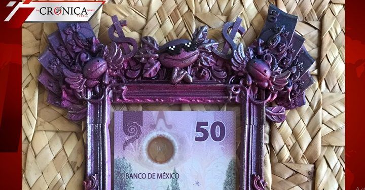 Hombre diseña marco para su billete del ajolotito de 50 pesos (FOTOS)
