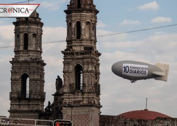 Dirigible vuela sobre CDMX para recordar cifra de feminicidios en México