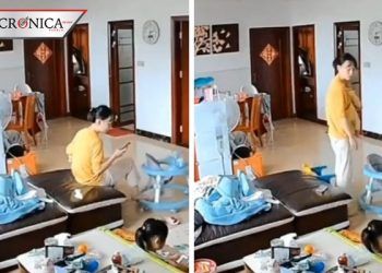 Madre angustiada busca a su bebé; lo tuvo todo el tiempo en su brazo (VIDEO)