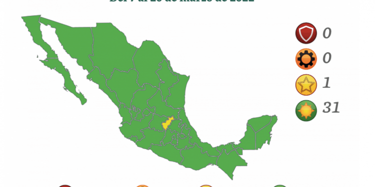 Puebla se mantiene en color verde del semáforo Covid-19 