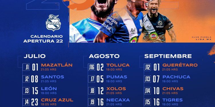 Club Puebla ya tiene calendario juegos para el torneo Apertura 2022