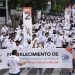 Trabajadores poblanos desfilan para conmemorar el 1 de mayo