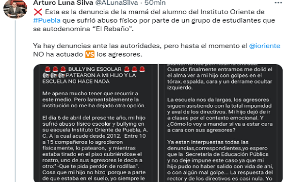 Madre describe cómo estudiantes golpearon a su hijo en el Instituto Oriente