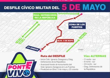 Cierres viales con motivo del Desfile del 5 de Mayo en Puebla