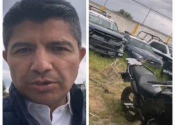 Evidencía Eduardo Rivera malas condiciones de las patrullas que Claudia Rivera entregó a su administración 