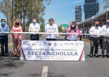 Inauguran rehabilitación de la Recta a Cholula