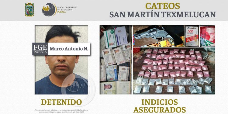 Más de 150 dosis de droga y siete vehículos robados, saldo de cateo en Texmelucan