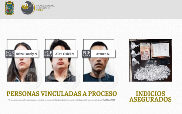 Más de 500 dosis de droga y tres detenidos deja cateo a inmueble en Teziutlán