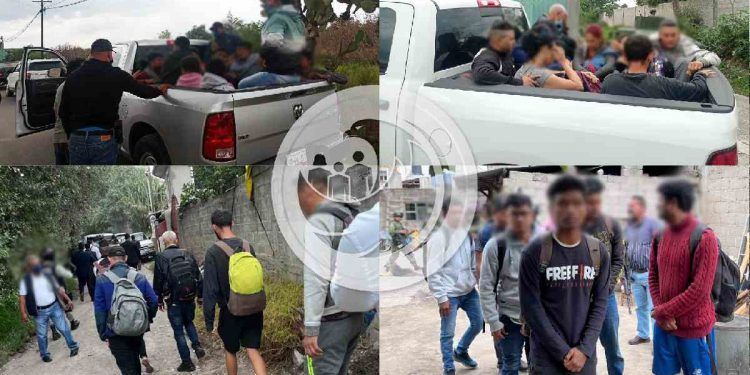 Aseguran FGE, Sedena y GN a 23 migrantes en Acajete