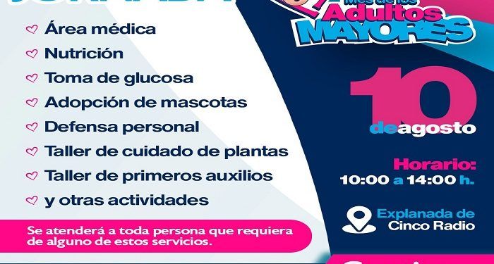 Realiza DIF Municipal jornada de atención para adultos mayores este 10 de agosto
