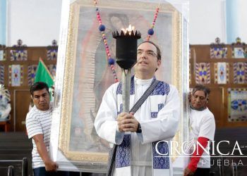 Llega a Puebla la Antorcha Guadalupana