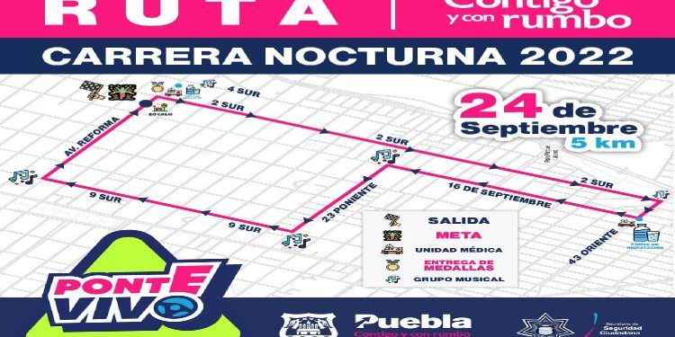 Realizará Tránsito municipal cierres viales ante Carrera Nocturna de la BUAP