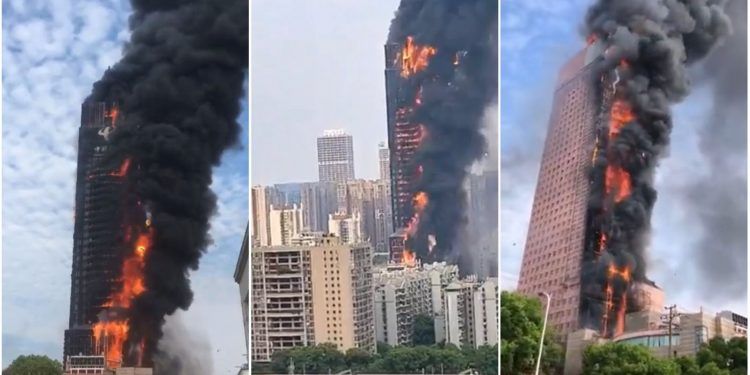 incendio rascacielos china