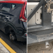 Ladrones de autopartes dejan camioneta sin llantas en la colonia La Paz