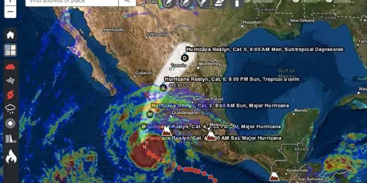 Huracán Roslyn se intensificó a categoría 4; impactará entre Jalisco y Nayarit